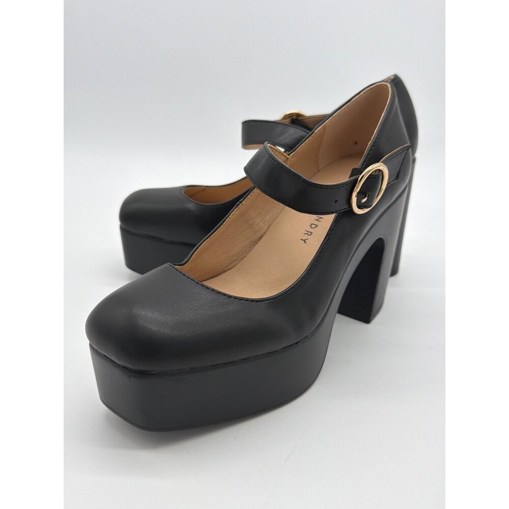 Chinese Laundry Womens Black Platform Mary Jane Heels With Buckle Strap Size 6M